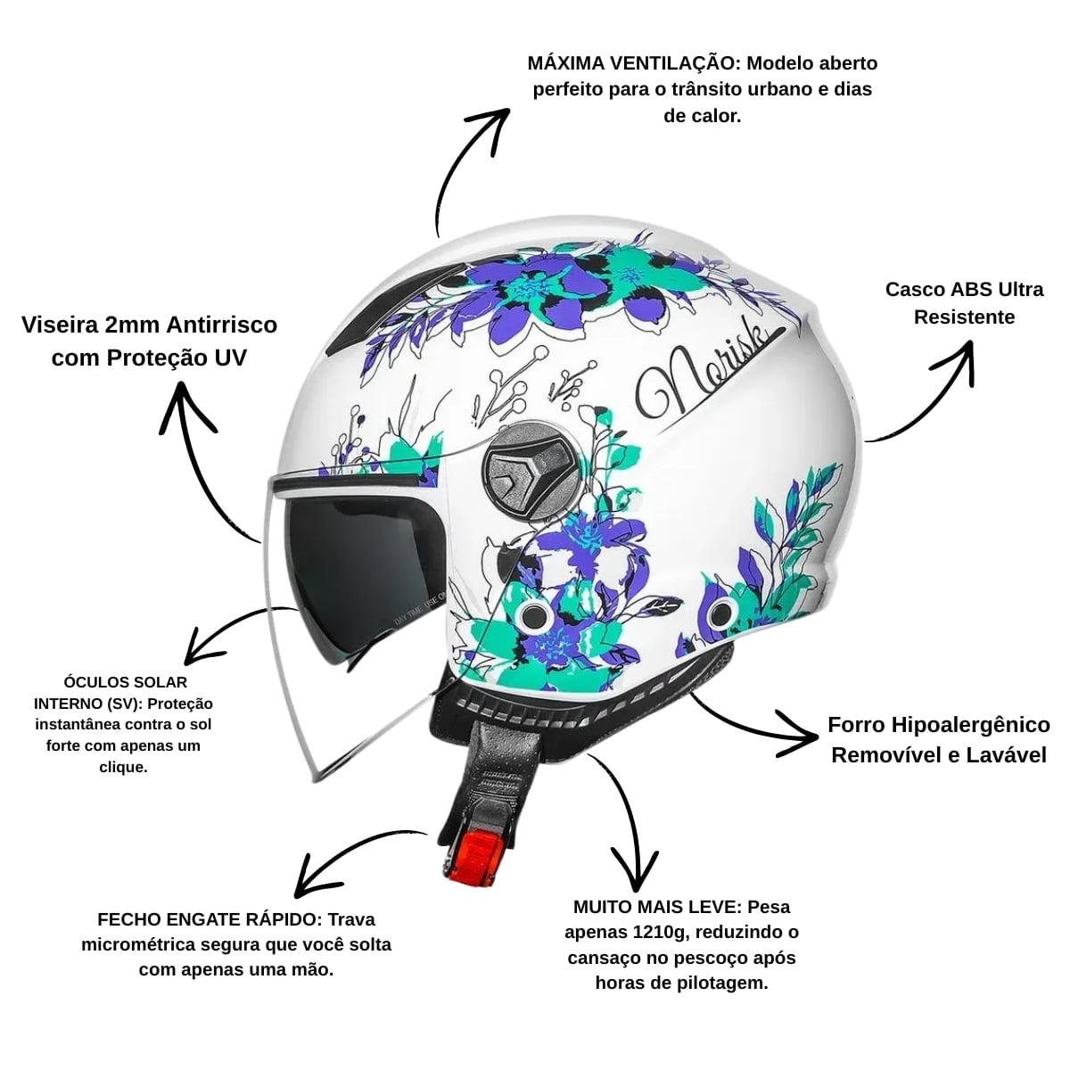 Capacete Norisk Orion SV Iris - imagem 2