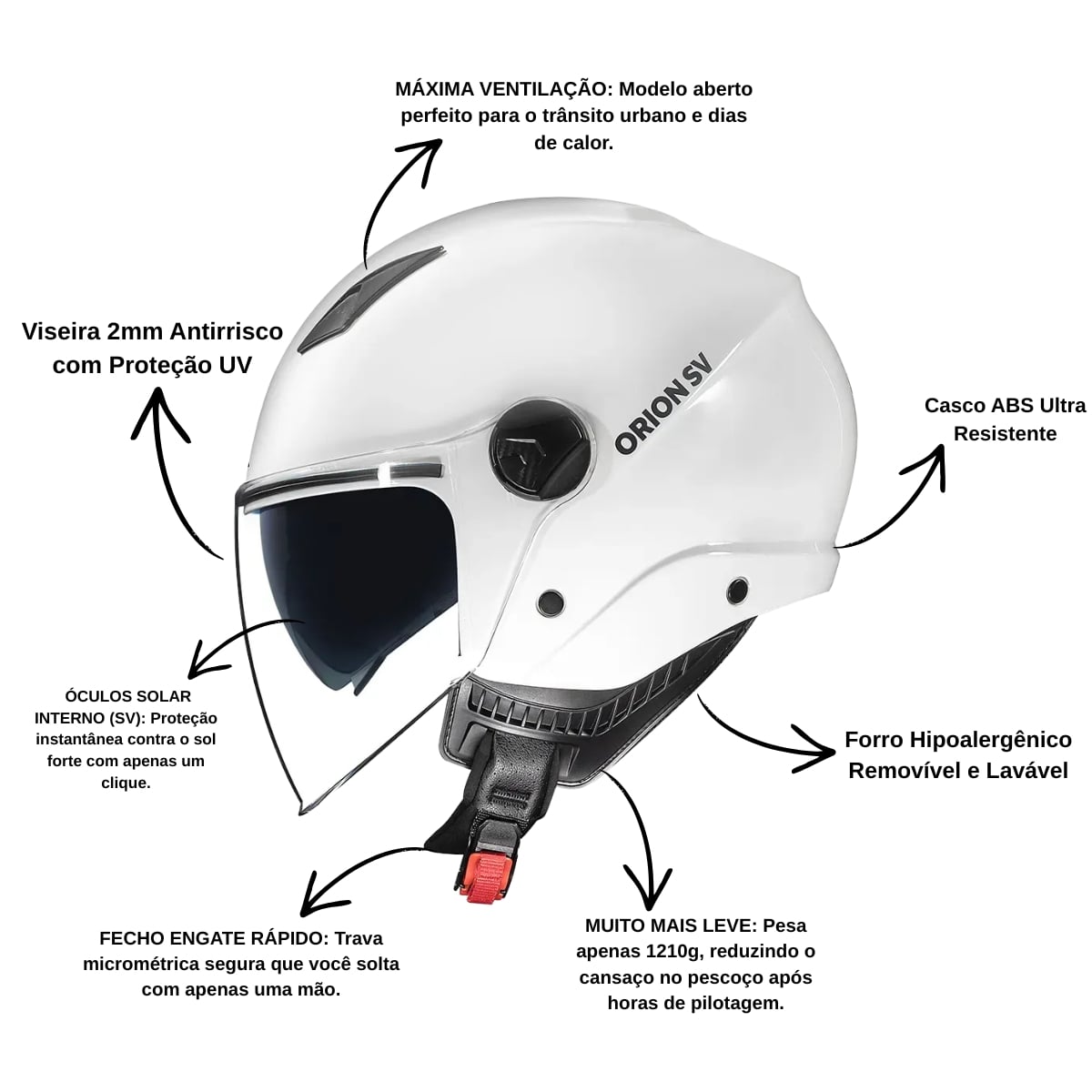Capacete Norisk Orion SV Monocolor - imagem 2