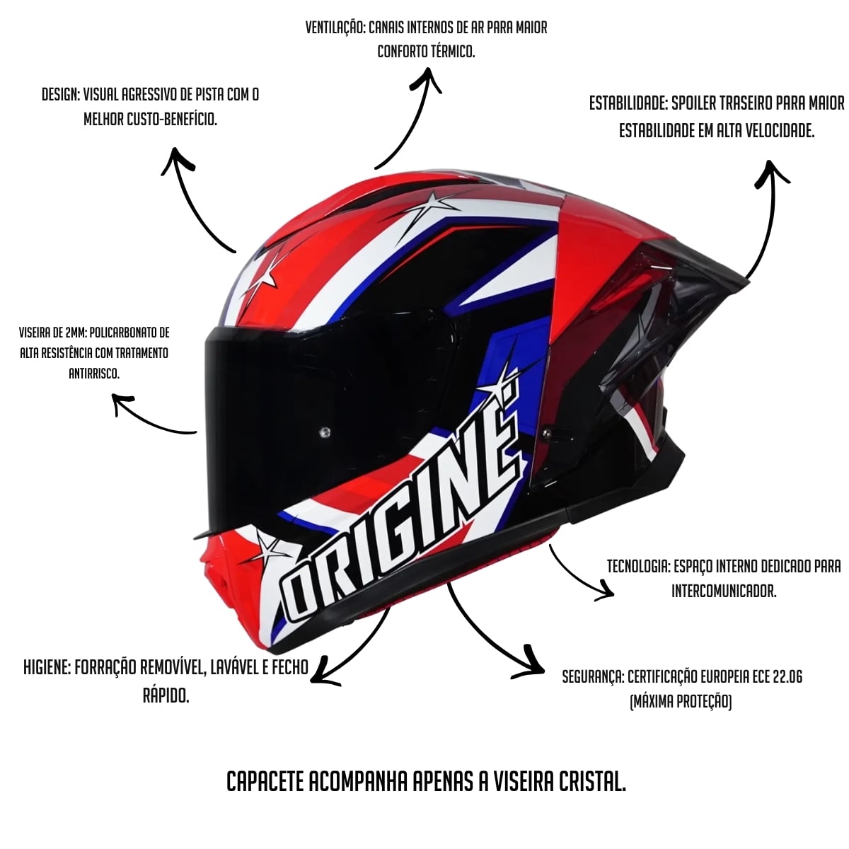 Capacete Origine Pista Flag America