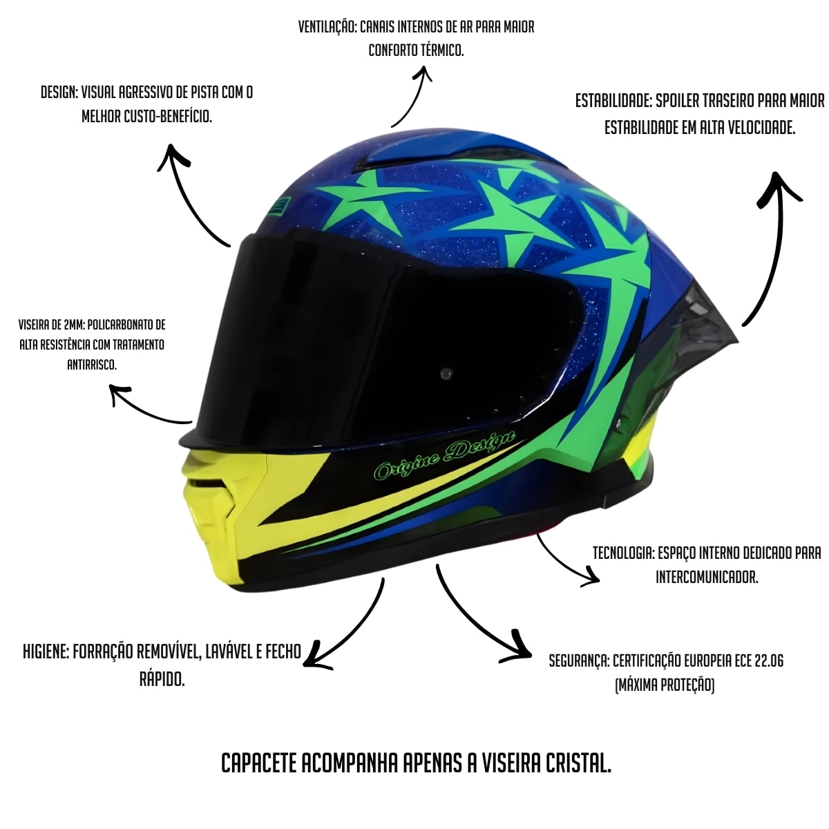 Capacete Origine Pista Star Brasil