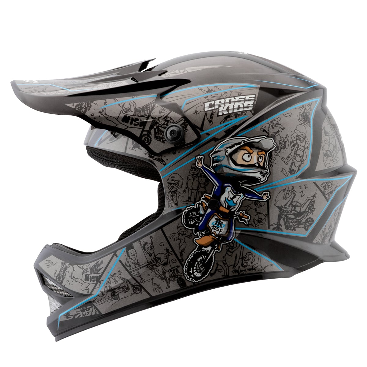 Capacete Pro Tork Cross Kids Cartoon Racing